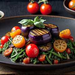 Smoky Charred Eggplant Delight with Exotic Spices and Heirloom Tomatoes