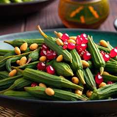 Reimagined Bhindi Masala with Roasted Peanuts and Pomegranate