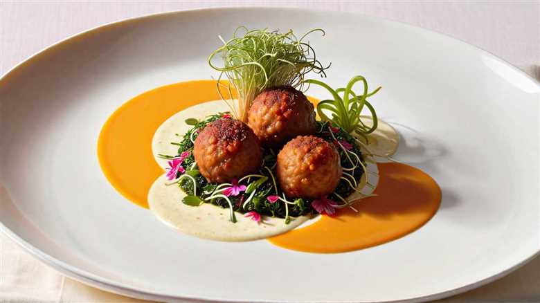 Deconstructed Malai Kofta with Saffron-Infused Tomato Coulis