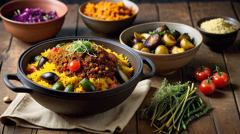 Reimagined Hyderabadi Biryani with Saffron-Infused Quinoa and Roasted Vegetables